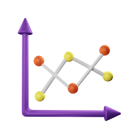 Graphique en ligne  3D Icon