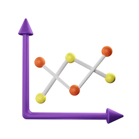 Graphique en ligne  3D Icon