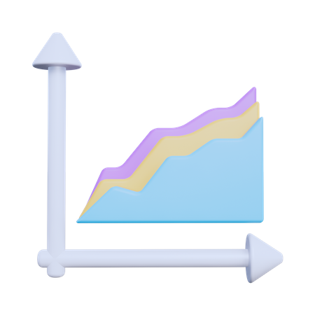 Graphique en ligne  3D Icon