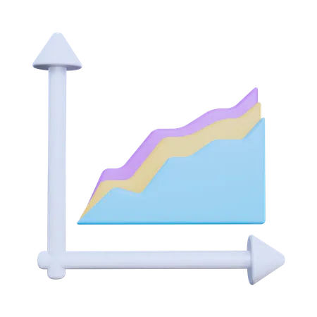 Graphique en ligne  3D Icon