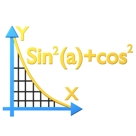 Graphique trigonométrique  3D Icon