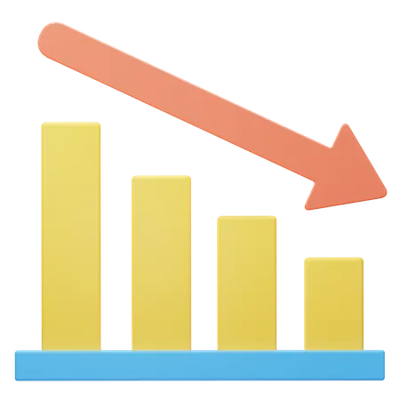 Graphique vers le bas  3D Icon