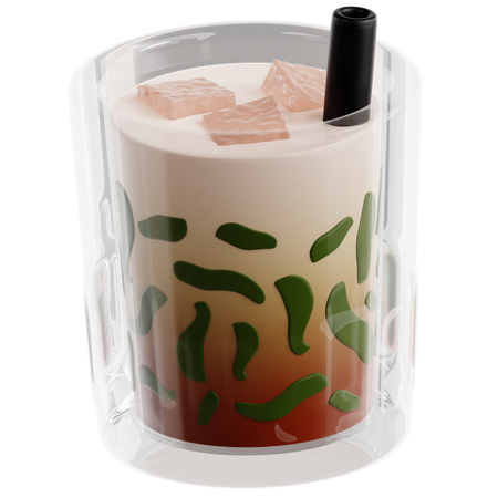 Grass Jelly Drink  3D Icon