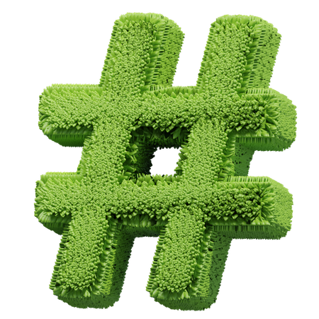 Grass Shape hastag  3D Icon