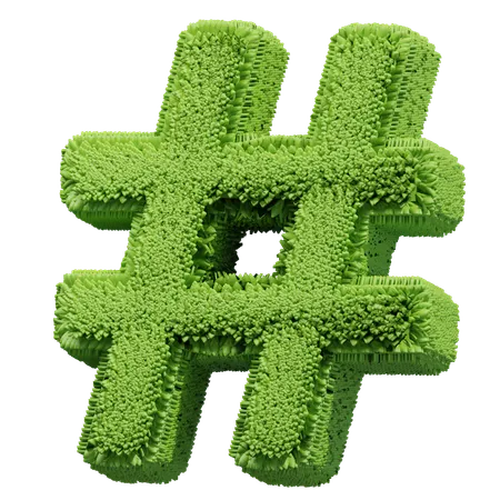 Grass Shape hastag  3D Icon