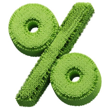 Grass Shape percentage  3D Icon