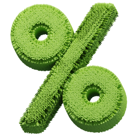 Grass Shape percentage  3D Icon