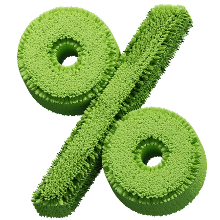 Grass Shape percentage  3D Icon