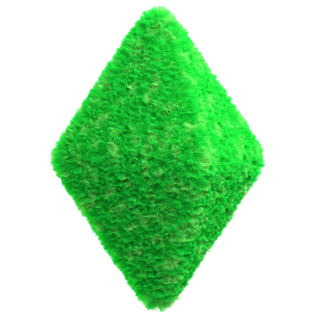 Grass Textured Diamond Shape  3D Icon