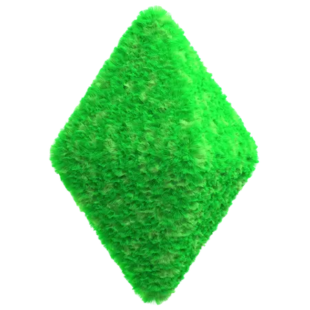 Grass Textured Diamond Shape  3D Icon