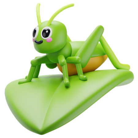 Grasshoper in Leaf  3D Icon