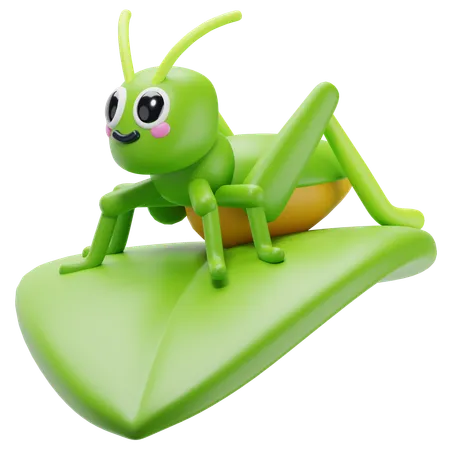 Grasshoper in Leaf  3D Icon