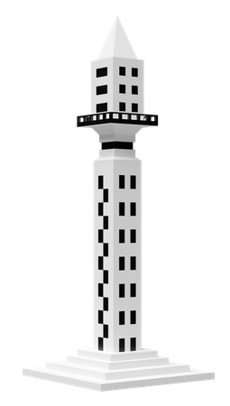 Bâtiment gratte-ciel  3D Icon