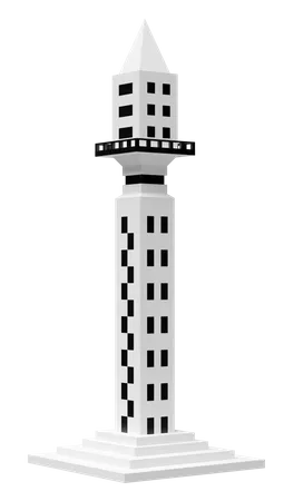 Bâtiment gratte-ciel  3D Icon