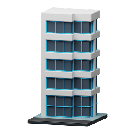 Bâtiment moderne à gratte-ciel  3D Icon