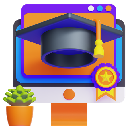 Diploma on-line  3D Icon