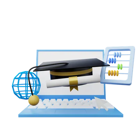 Diploma on-line  3D Illustration