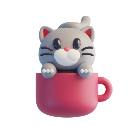 Graue Katze  3D Icon