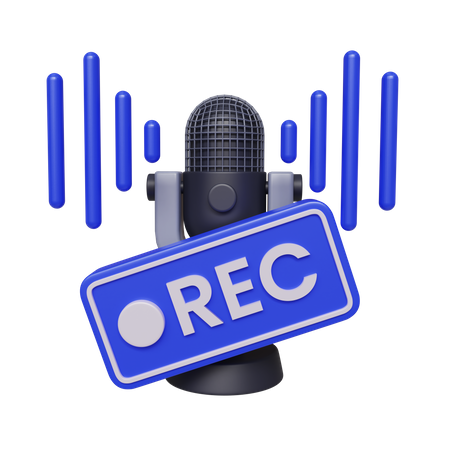 Gravação de podcast  3D Icon