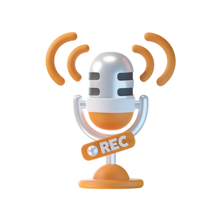 Gravação de podcast  3D Icon