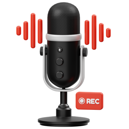 Gravação de podcast  3D Icon