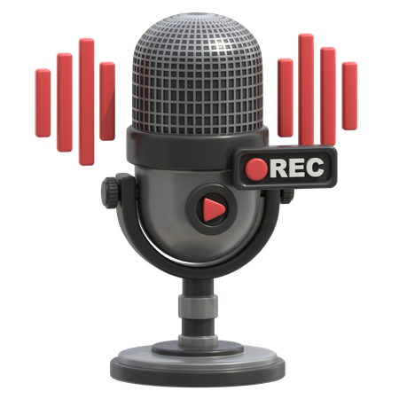 Gravação de podcast  3D Icon