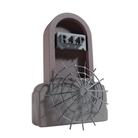 Gravestone With Cobweb  3D Icon