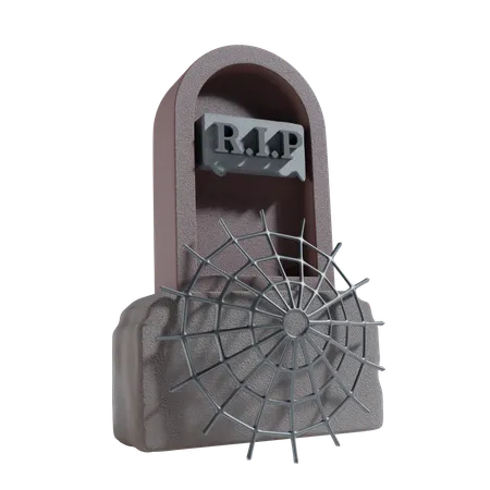 Gravestone With Cobweb  3D Icon