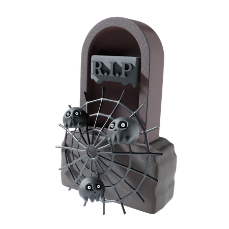 Gravestone With Cobweb  3D Icon