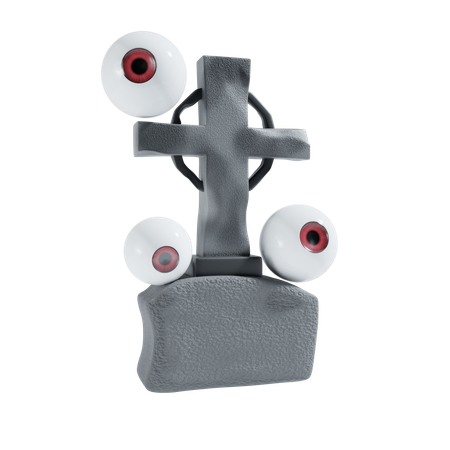 Gravestone With Eyeball  3D Icon