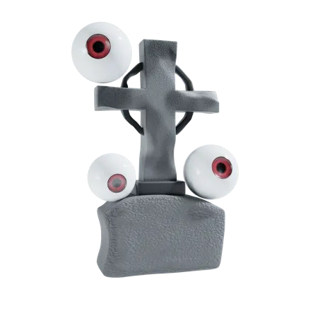 Gravestone With Eyeball  3D Icon