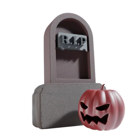 Halloween With Gravestone Background 3D Icon