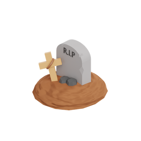 Graveyard 3D Illustration