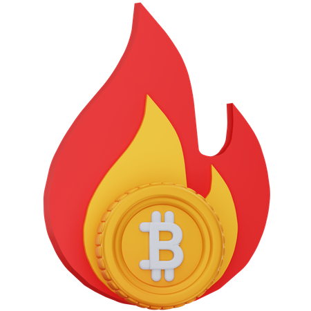 Brûler du bitcoin  3D Icon