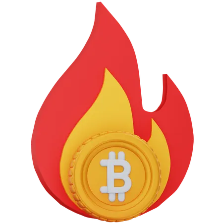 Brûler du bitcoin  3D Icon