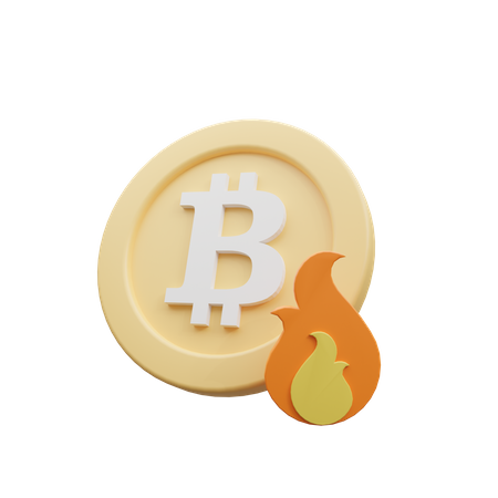 Brûler du bitcoin  3D Icon