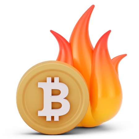 Bitcoin brûlant  3D Icon