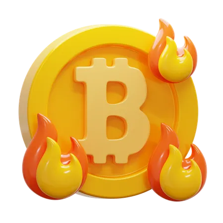 Bitcoin brûlant  3D Icon