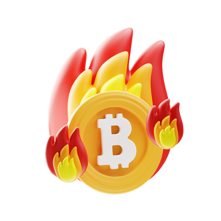 Bitcoin brûlant  3D Icon