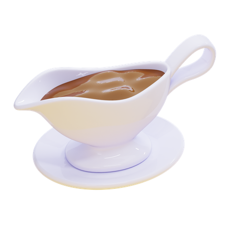 Gravy Boat With Saucer  3D Icon