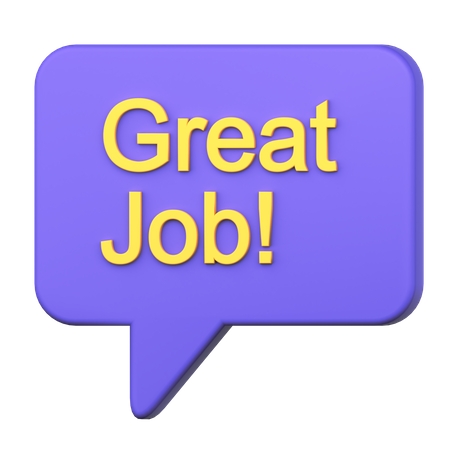 Great Job Message  3D Icon