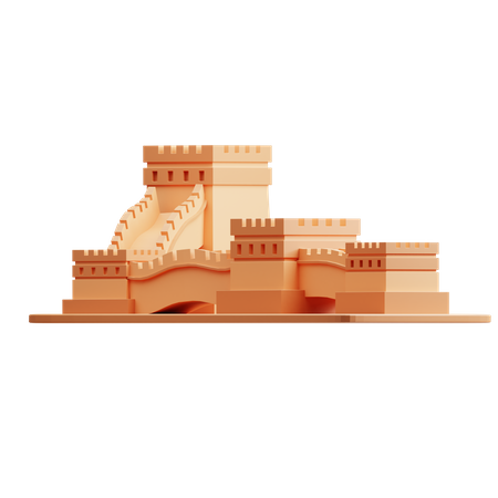 Great wall of china 3D Illustration