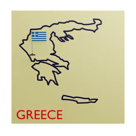 Greece Map  3D Icon