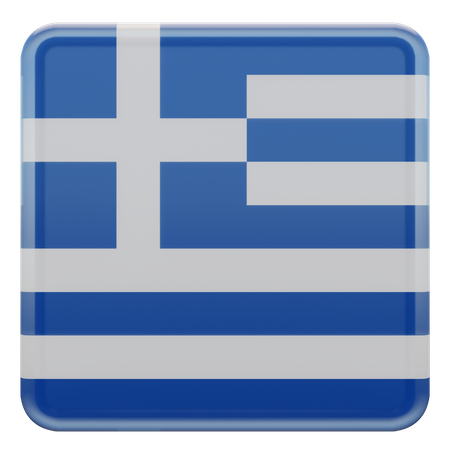 Greece Square Flag  3D Icon
