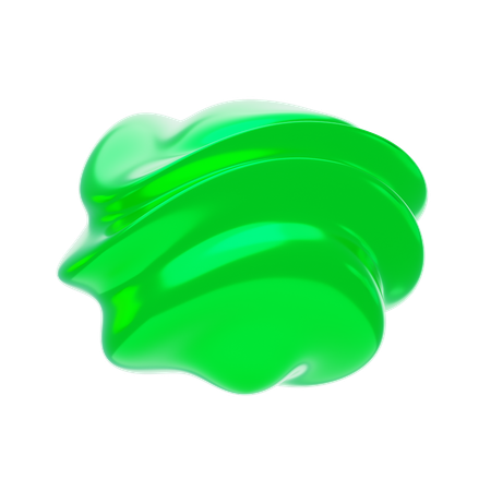 Green Abstract Metalic Expand And Bending Shape  3D Icon