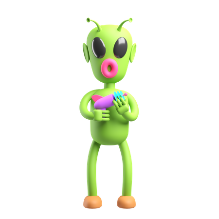 Green Alien  3D Icon