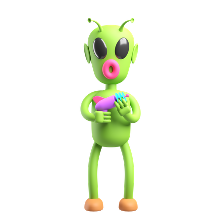 Green Alien  3D Icon