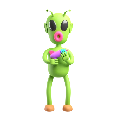 Green Alien  3D Icon