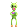 3d green alien