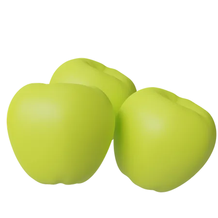 Green Apple  3D Icon